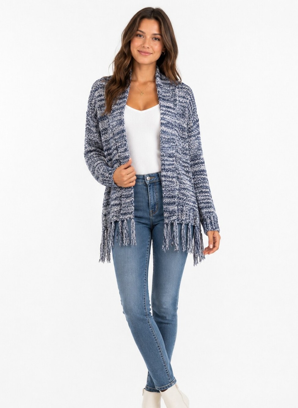 Guess Fringe Cardigan | M/L | Blue